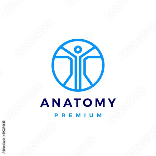 Human Body Anatomy Circle Logo Vector Icon Illustration