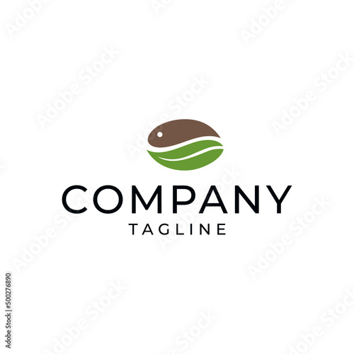Coffee Logo, Bean Coffee And Leaf and fish Creative Design Logo Vector