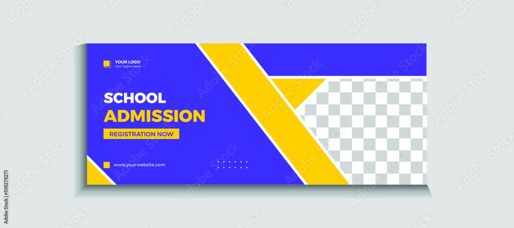 School admission social media web banner flyer template Vector