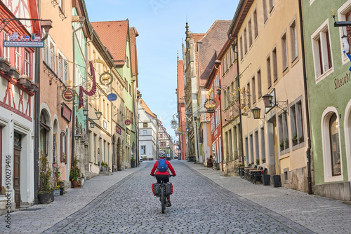 woman on bicycle tour in do...