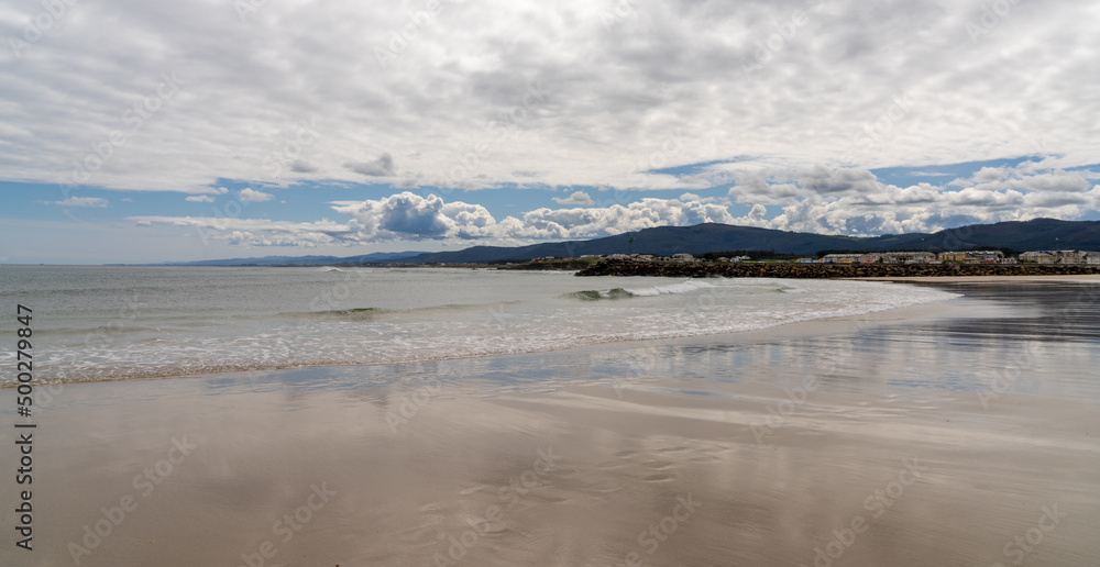 view the Playa de Foz beach on the coast of Galicia view the Playa de Foz beach on the coast of Galicia