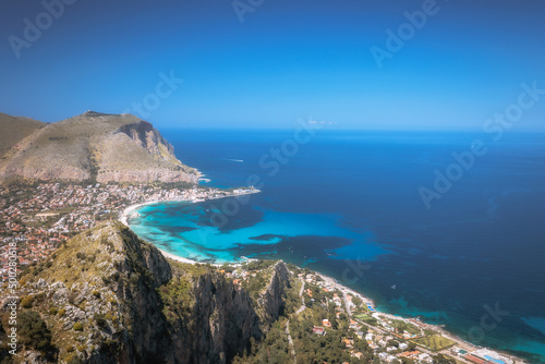 Monte Pellegrino Sicilian Coastal Hills in spring Italy in Europe near Palermo