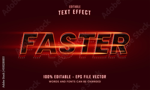 Realistic faster racing text effect Premium Vector