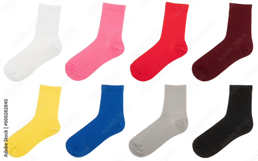 Socks of various colors isolated on white Socks of various colors isolated on white