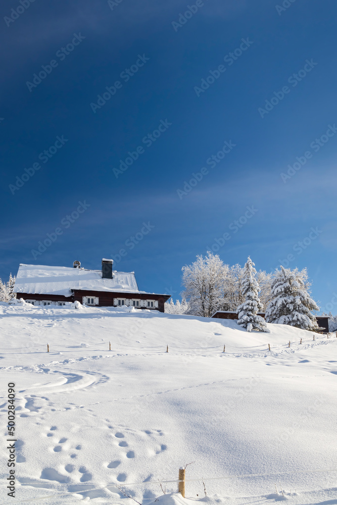 Winter landscape around Horni Mala Upa, Giant Mountains (Krkonose), Northern Bohemia, Czech Republic