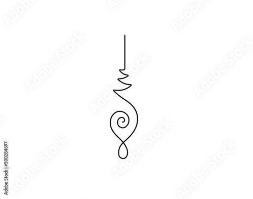 Vector isolated unalome sacred buddhist line hand drawn symbol