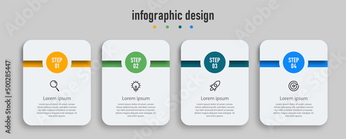 Business infographics template. timeline with 4 steps, options. can be used for workflow diagram, info chart, web design
