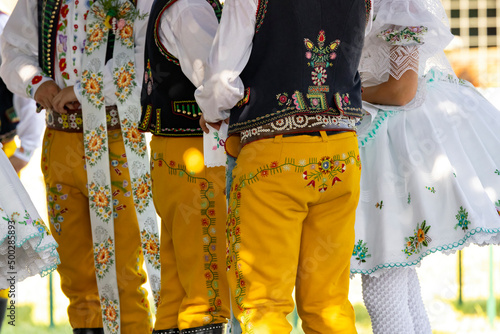 Detail of folk costume, Rakvice, Southern Moravia, Czech Republic
