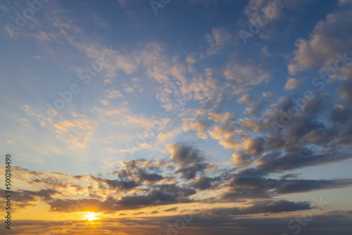 Beautiful sky with cloud before sunset