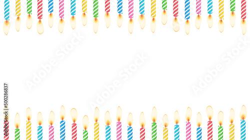 誕生日のろうそくのフレーム_イラスト素材_16:9