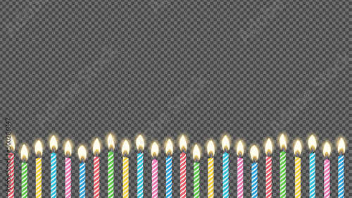 誕生日のろうそくのフレーム_イラスト素材_16:9