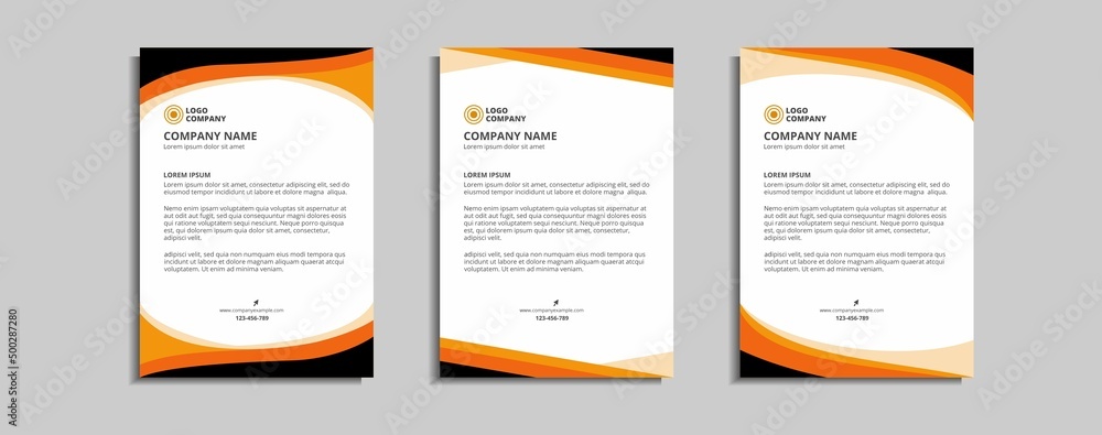 Obraz premium modern corporate letterhead template design