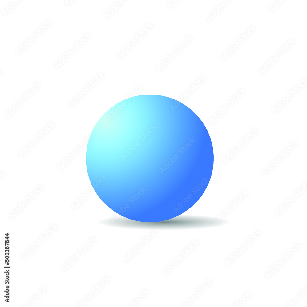 blue ball on white background. Outline paths for easy outlining. Great for templates, icon background, interface buttons.
