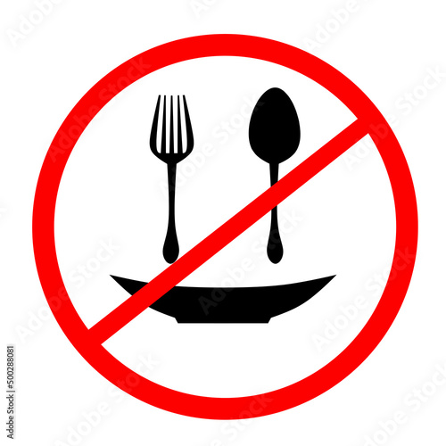 Logo design or illustration symbols are prohibited from eating here. Caution  information  warning  no eat