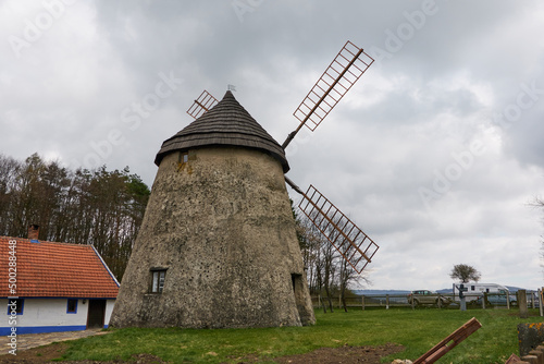 Kuzelov, Czech Republic - April 16, 2022 - The Old Windmill - a national cultural monument at the beginning of spring © Ivo