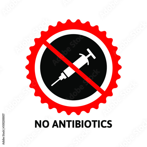 No Antibiotics, No hormones. Vector Illustration
