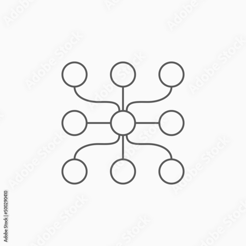 mind map icon, infographic vector