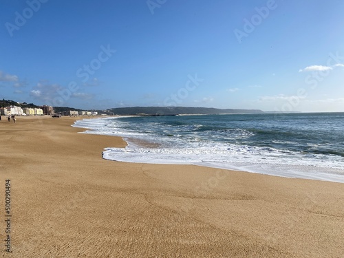 beach in the morning. ocean and waves