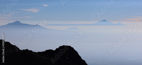 La Malinche and Volcan Orizaba from Iztaccihuatl