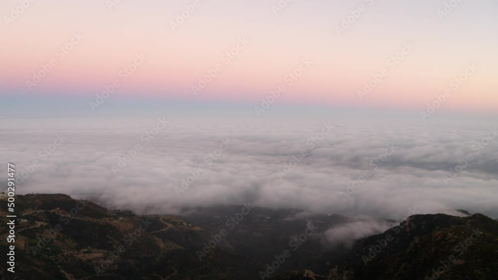 Aerial Beautiful Shot Of Dramatic Clouds During Sunset - Malibu, California Aerial Beautiful Shot Of Dramatic Clouds During Sunset - Malibu, California