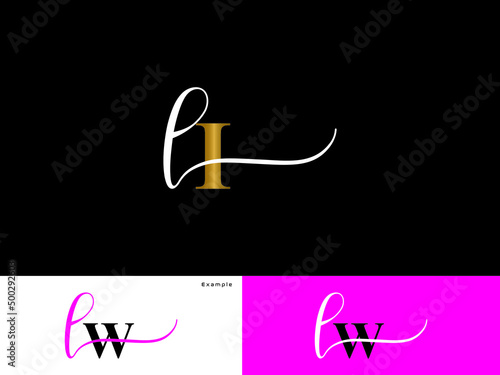 Initials LI Logo Icon, Signature Li il Letter Logo Image Vector For boutique or all kind of use photo