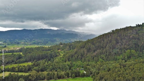 Vista aérea de la cordillera de los andes  central