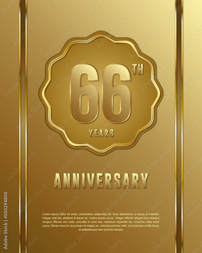 66th Anniversary Logotype. Anniversary Celebration Template Design With ...