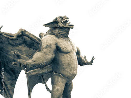 Photographie gargoyle is screaming with copy view