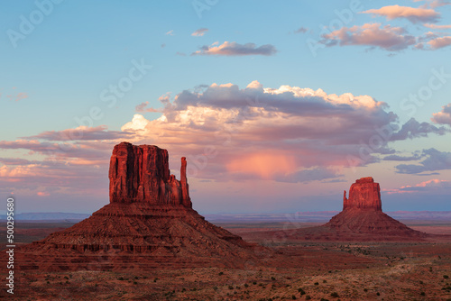 Monument Valley Navajo Tribal Park at sunset in Arizona