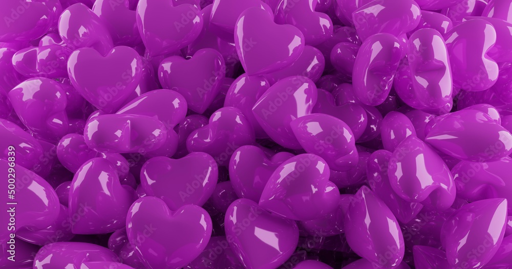Obraz premium glossy hearts magenta