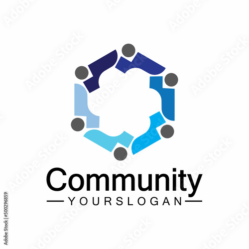 Community Logo Design Template for Teams or Groups.network and social icon design
