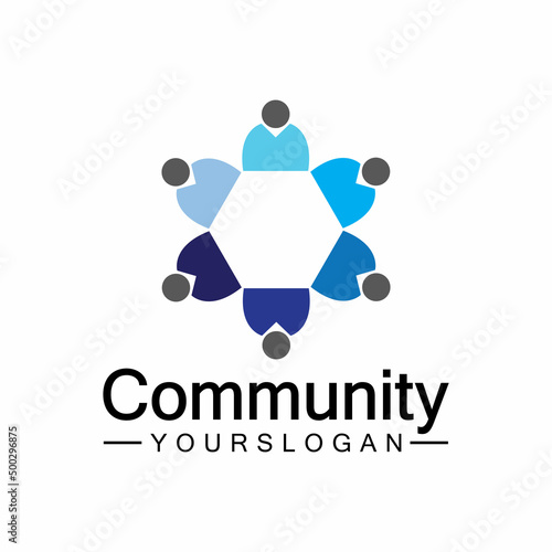 Community Logo Design Template for Teams or Groups.network and social icon design © Sunar