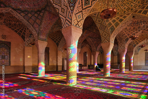 Pink Mosque and it is wonderful if you visit it before 10 in the morning when the rays of the sun project the colored lights of the vitraux