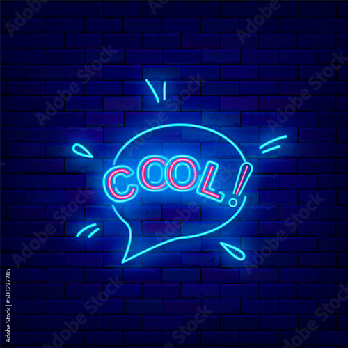 Cool comic speech bubble neon sign. Bingo concept. Pop art design. Shiny signboard. Editable stroke. Vector illustration