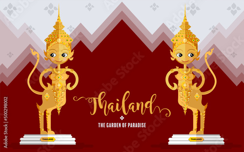 Thailand travel concept The Most Beautiful Places To Visit In Thailand in flat style in flat design color.