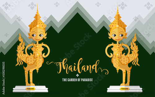 Thailand travel concept The Most Beautiful Places To Visit In Thailand in flat style in flat design color.
