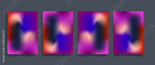 Canvastavla Blurred backgrounds set with modern abstract blurred color gradient patterns