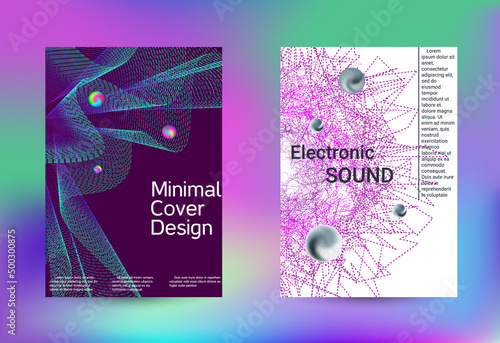 Set of modern abstract musical backgrounds. Sound flyer for creating a fashionable cover, banner, poster, booklet.