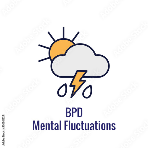 BPD - Borderline Personality Disorder icon showing mental illness design