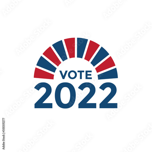 2022 Midterm Elections Design w Red White and Blue Vote Icon