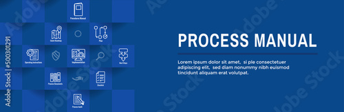 Standard Procedures for Operating a Business - Manual, Steps, and Implementation including outline icon sop web header banner