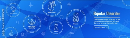 Bipolar Disorder or Depression BP Icon Set & Web Header Banner