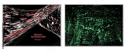 Multicolored paint splashes, smears, dust particles and debris are carried by the wind. A set of two templates. Design template for the design of banners, posters, booklets, covers, magazines. EPS 10