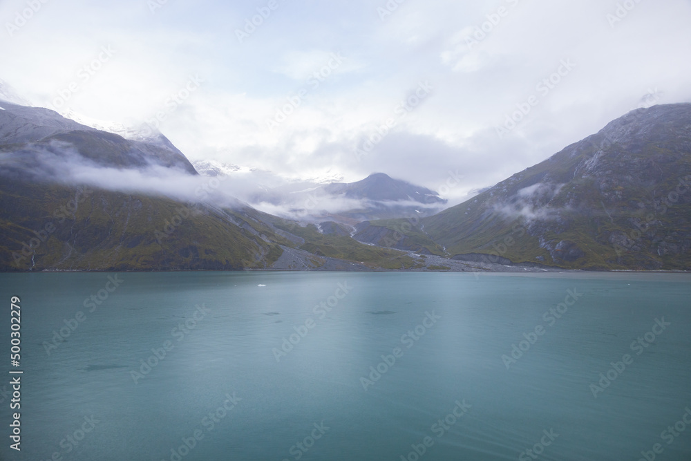 Foggy day at Glacier Bay National Park, Alaska
