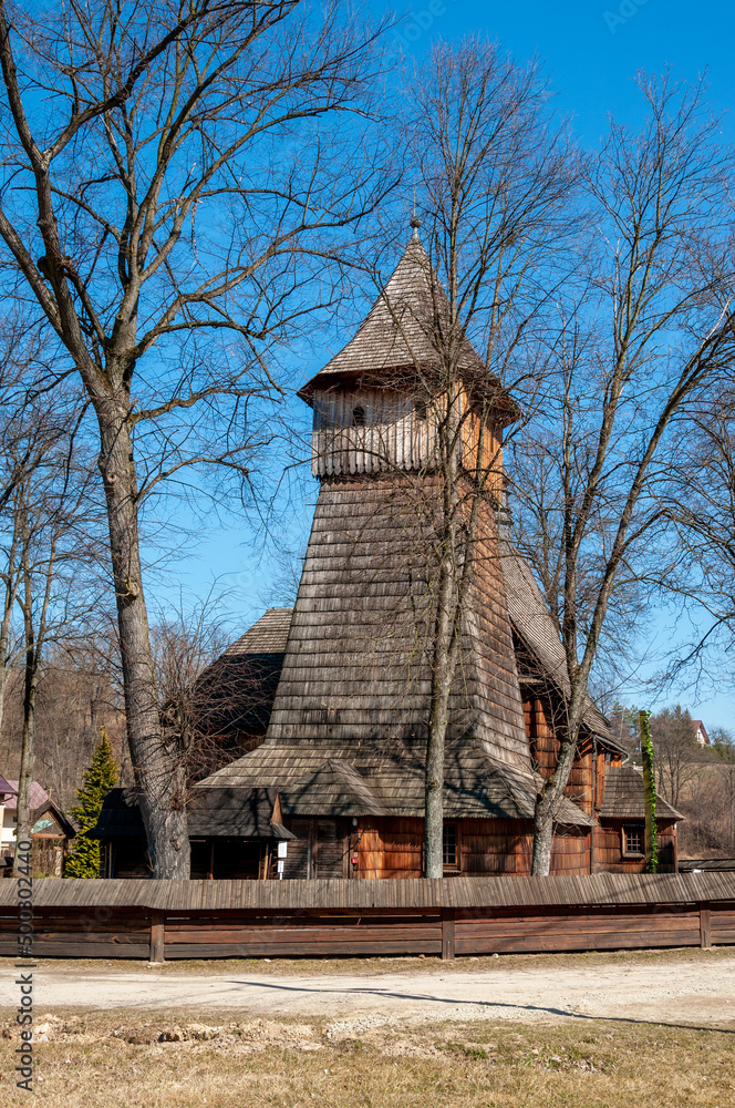 The Gothic wooden church of the Archangel Michael in Binarowa in Lesser Poland. Built in early 16th century (about 1500). UNESCO World Heritage Site. The Gothic wooden church of the Archangel Michael in Binarowa in Lesser Poland. Built in early 16th century (about 1500). UNESCO World Heritage Site.