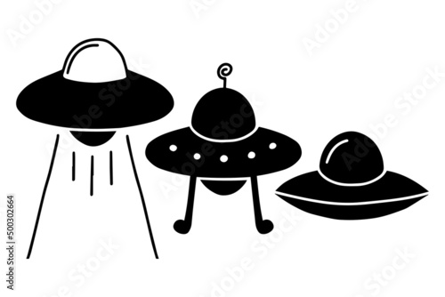 Ufo icon isolated on white background. Vector illustration.