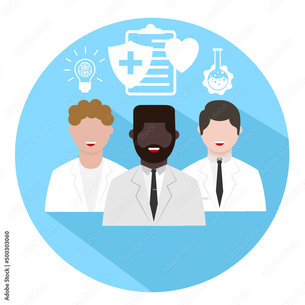 Research Laboratory Scientific Team, doctor character icons. Doctors and scientists working together. treatment, medical research and innovation. Research Laboratory Scientific Team, doctor character icons. Doctors and scientists working together. treatment, medical research and innovation.