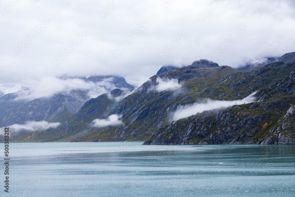 Foggy day at Glacier Bay National Park, Alaska Foggy day at Glacier Bay National Park, Alaska