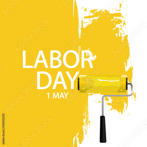Labor day 1 may paint, vector art illustration.