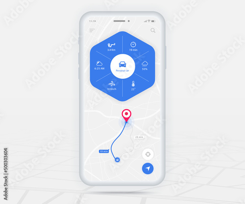 Map GPS navigation app ux ui concept, Mobile map application, Smartphone App search map navigation, Technology map, City navigate maps, City street, gps tracking, Location tracker, Vector illustration